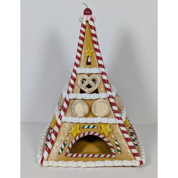 Department 56 Gingerbread Christmas Eiffel Tower Light Up Decoration 14" Village - Picture 3 of 8
